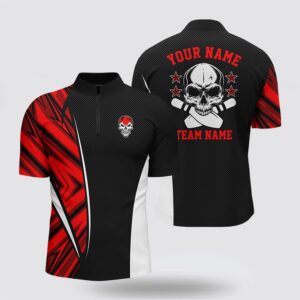 Bowling Jersey, Black And Red Camo Custom…