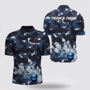 Bowling Jersey, Blue Camo Bowling Men Bowling…