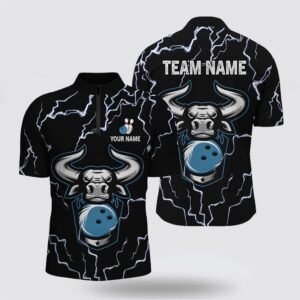 Bowling Jersey, Bowling Bull Thunder Lightning Black Bowling Bowling Jersey Shirts For Men Custom Bowling Team Jersey