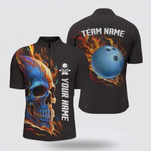 Bowling Jersey, Bowling Skull On Fire Bowling…