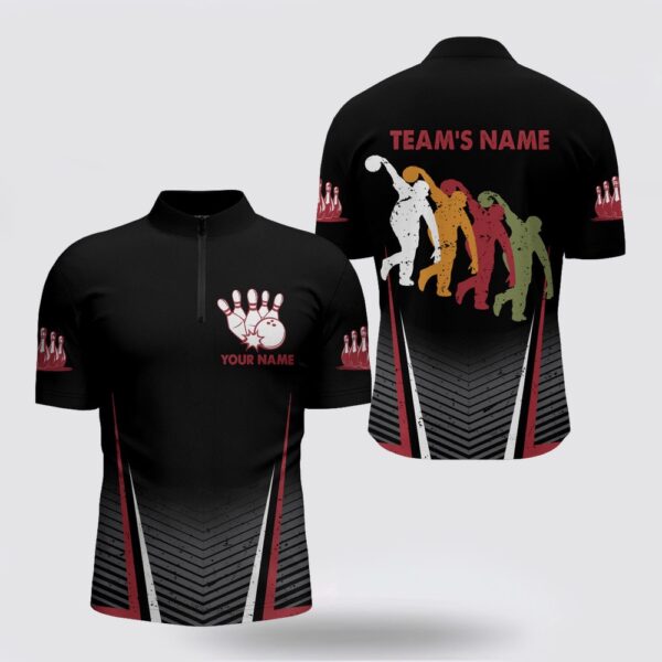 Bowling Jersey, Custom Bowling Shirt For Men, Black Bowling Bowling Jersey For Team 3D Print, Gift For Men Bowler