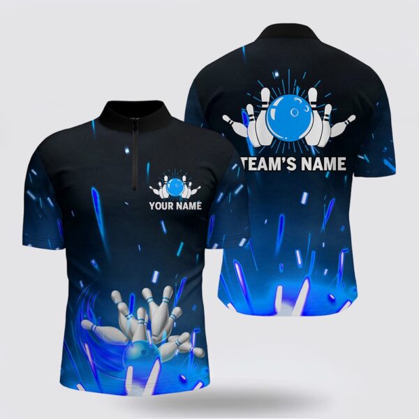 Bowling Jersey, Custom Flame Bowling Shirt For Men, Bowling Jersey Blue Bowling Shirt For Team Bowlers Jers