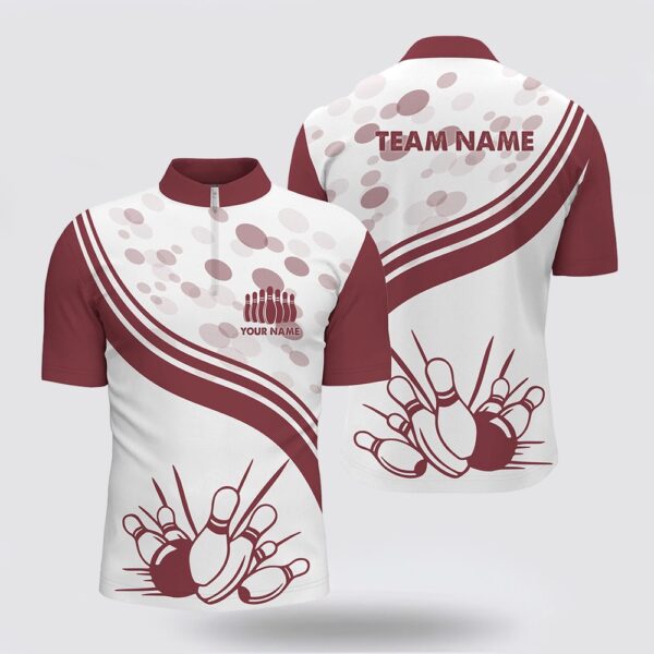 Bowling Jersey, Custom Vintage White Bowling Bowling Jersey Shirts For Men, Personalized Bowling Team Jerseys