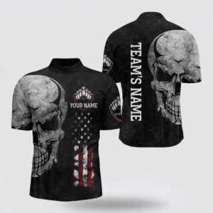 Bowling Jersey, Men Skull Bowling Shirt Bowling…