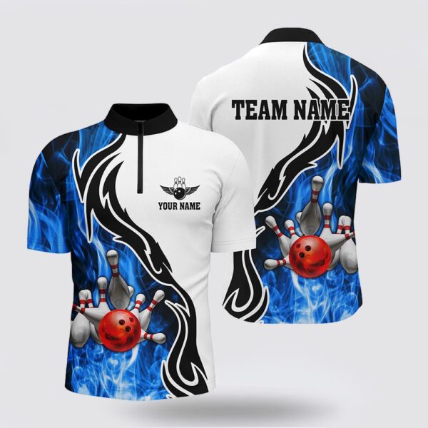 Bowling Jersey, Mens Bowling Bowling Jersey Shirt Custom Bowling Ball Pins Strike Team League Jersey