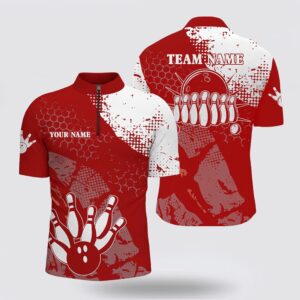 Bowling Jersey, Red And White Men Bowling…