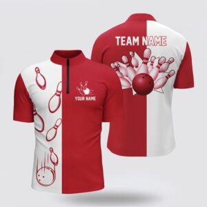 Bowling Jersey, Red And White Retro Vintage…