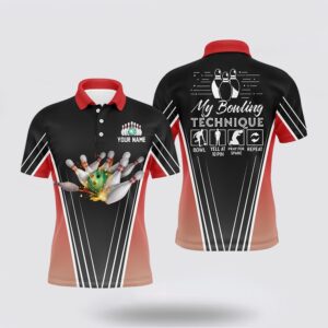 Bowling Polo Shirt, Funny Mens Bowling Polo…