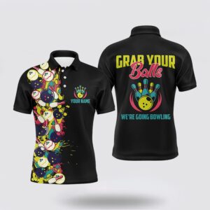 Bowling Polo Shirt, Grab Your Balls Funny…