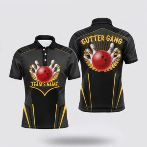 Bowling Polo Shirt, Gutter Gang Funny Bowling…