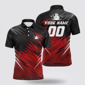 Bowling Polo Shirt, Red And Black Men…