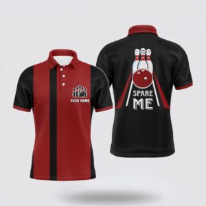 Bowling Polo Shirt, Red & Black Bowling…