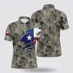 Bowling Polo Shirt, Texas Flag Bowling Camo…