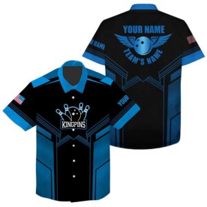 Bowling Hawaiian Shirt, Blue And Black Bowling…