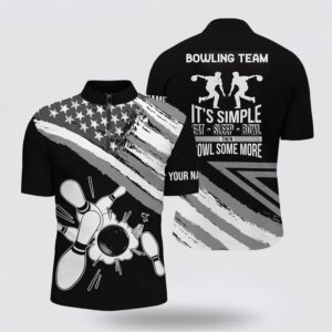 Bowling Jersey, Black American Flag Retro Men’s…