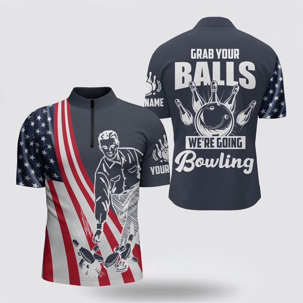 Bowling Jersey, Grab Your Balls We’Re Going Bowling Bowling Jersey Shirt Custom Bowling Jersey Men Usa Bowling Shir