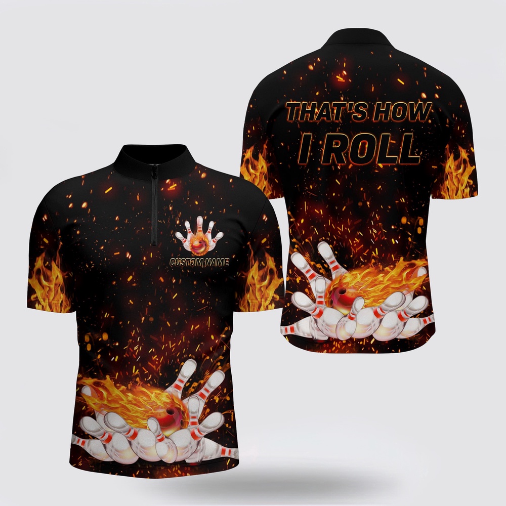 Bowling Jersey, Men’s Flame Bowling Shirt That’s How I Roll, Custom Name Men Bowlers Jerse Bowling Jersey, Men’s Flame Bowling Shirt That’s How I Roll, Custom Name Men Bowlers Jerse