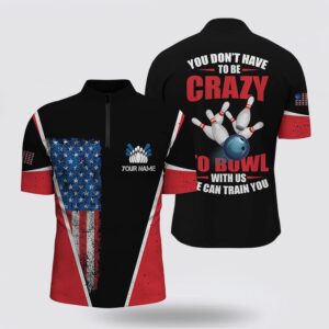 Bowling Jersey, Retro American Flag Custom Men…