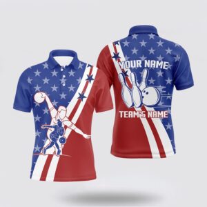 Bowling Polo Shirt, American Flag Bowling Jersey…
