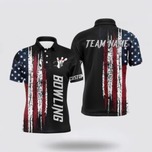 Bowling Polo Shirt, American Flag Bowling Shirt…