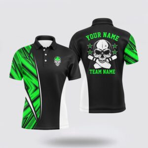 Bowling Polo Shirt, Black And Green Camo…