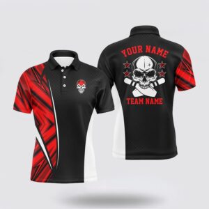 Bowling Polo Shirt, Black And Red Camo…