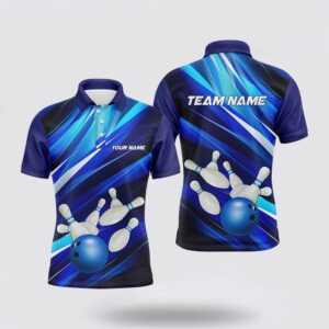 Bowling Polo Shirt, Blue Bowling Polo Shirts…