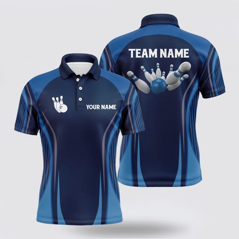 Bowling Polo Shirt, Bowling Polo Shirts For Men Custom Bowling Ball And