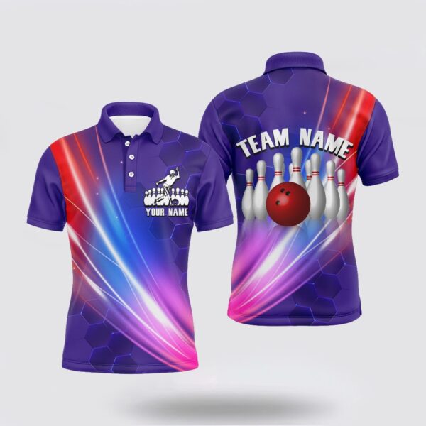 Bowling Polo Shirt, Custom Bowling Shirt For Men Bowling Polo Shirt For Team Personalized Purple Bowling Jersey