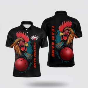 Bowling Polo Shirt, Custom Chicken Bowling Shirts…