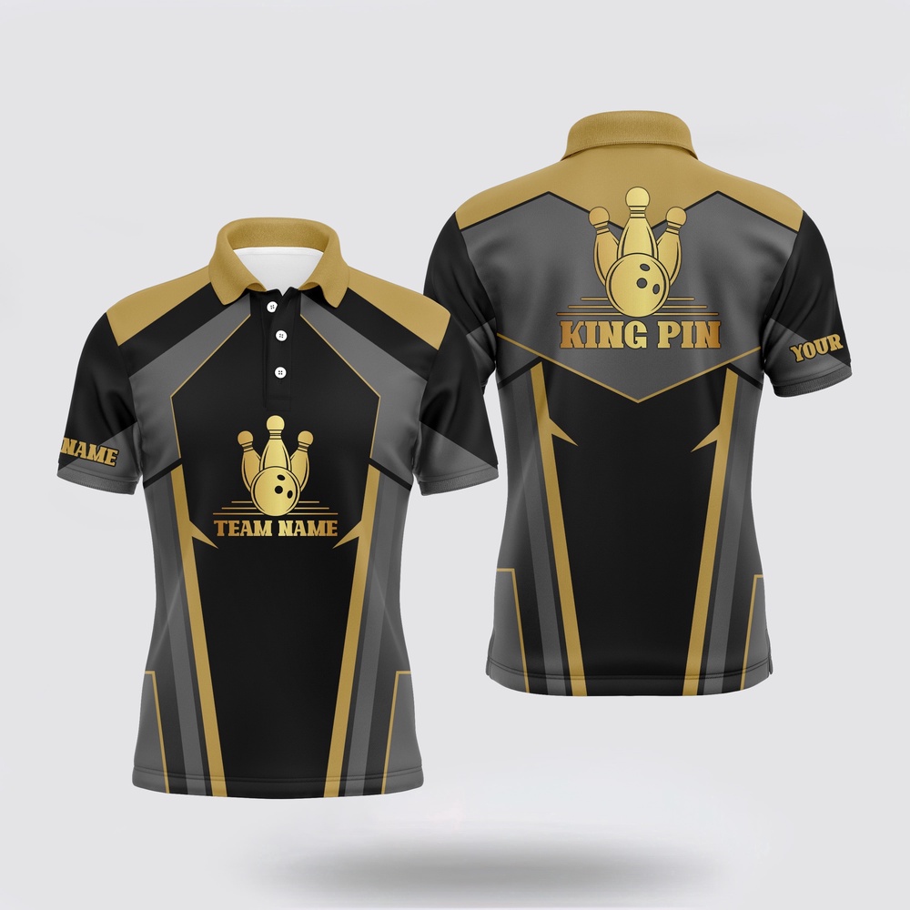 Bowling Polo Shirt, King Pin Custom Bowling Shirt For Men, Team Bowling Polo Short Sleeve, 3D Print Men Bowlers Shir Bowling Polo Shirt, King Pin Custom Bowling Shirt For Men, Team Bowling Polo Short Sleeve, 3D Print Men Bowlers Shir