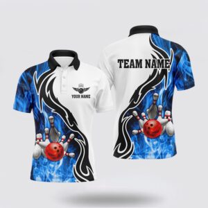 Bowling Polo Shirt, Mens Polo Bowling Shirt…