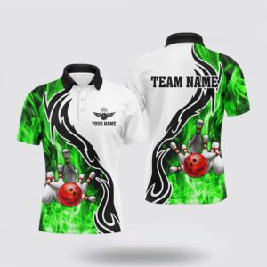Bowling Polo Shirt, Mens Polo Bowling Shirt…