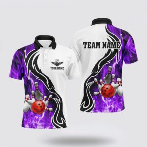 Bowling Polo Shirt, Mens Polo Bowling Shirt…