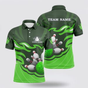 Bowling Polo Shirt, Mens Polo Bowling Shirt…