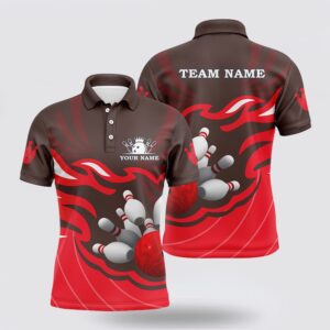 Bowling Polo Shirt, Mens Polo Bowling Shirt…
