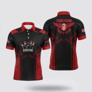 Bowling Polo Shirt, Red And Black Bowling…