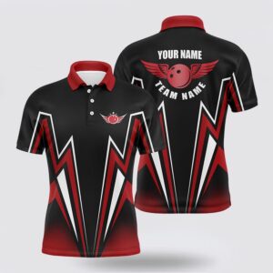 Bowling Polo Shirt, Red And Black Bowling…