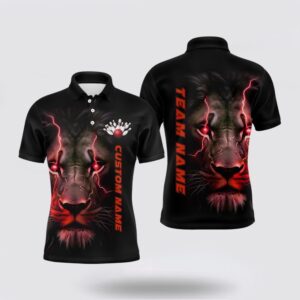 Bowling Polo Shirt, Red Lion Custom Men…