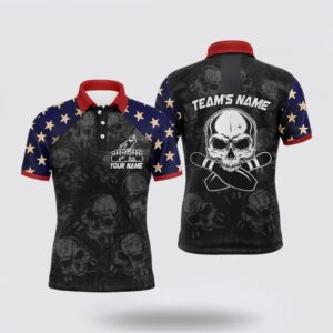 Bowling Polo Shirt, Skull Bowling Polo Shirt…