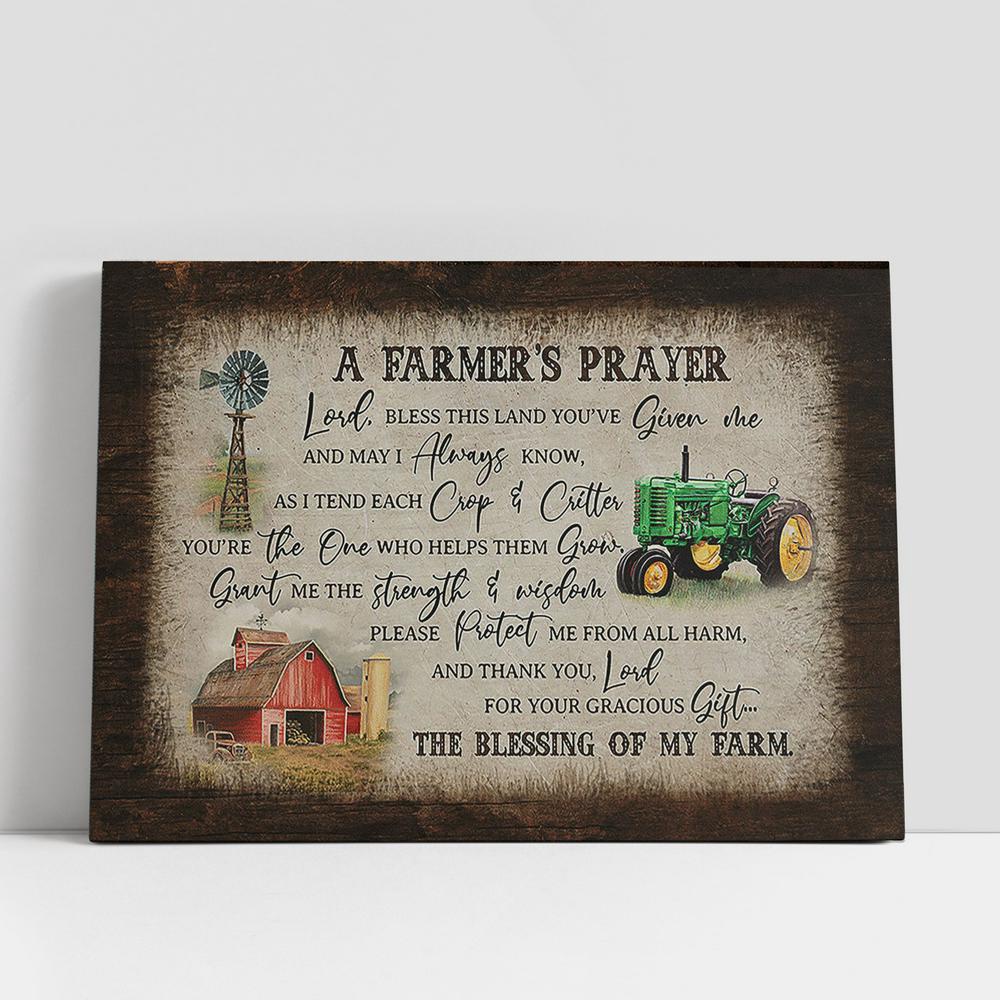 Christian Canvas Wall Art, A Farmer’s Prayer Electric Tricycle Red Barn Windmill Canvas Wall Art, Bible Verse Canvas Christian Canvas Wall Art, A Farmer’s Prayer Electric Tricycle Red Barn Windmill Canvas Wall Art, Bible Verse Canvas