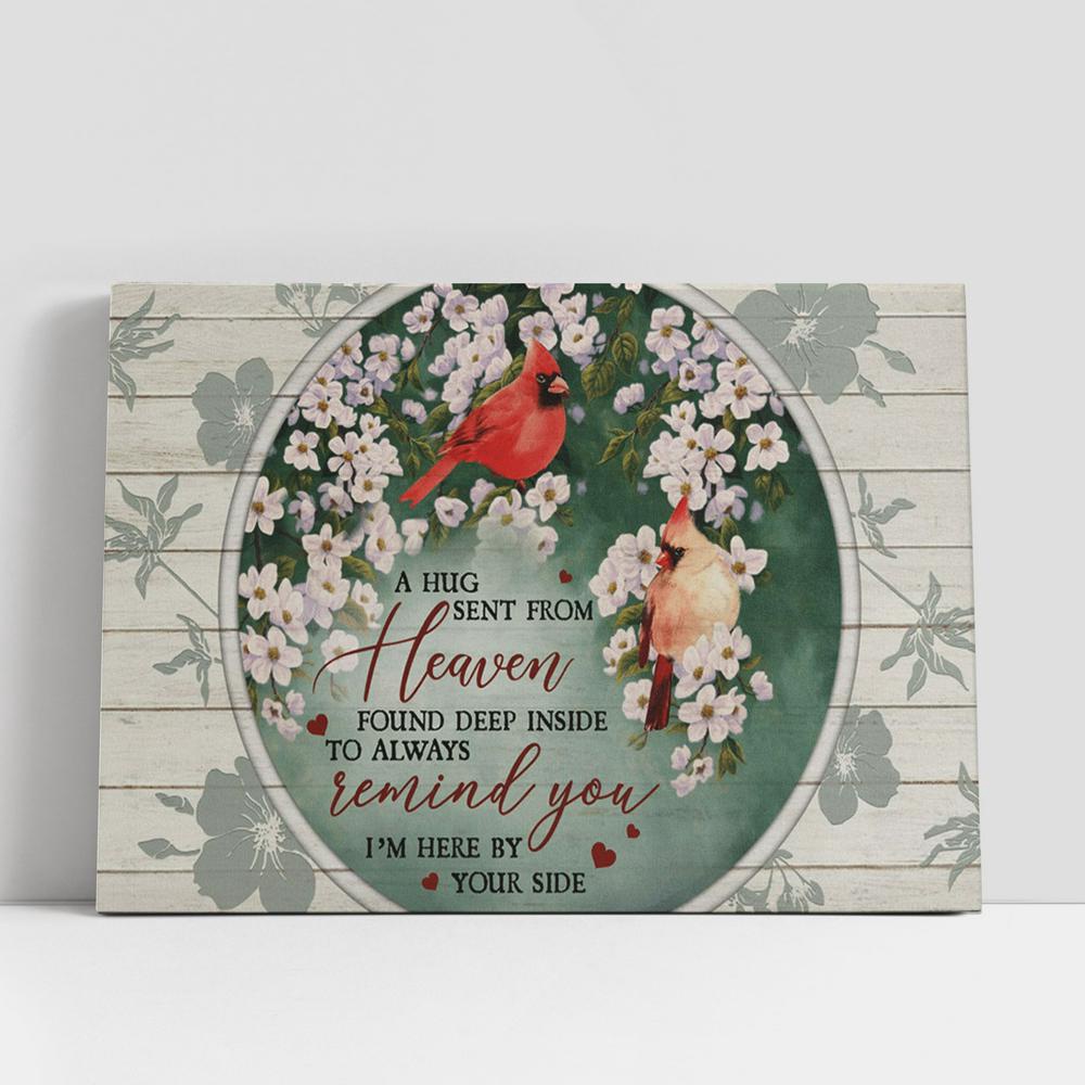 Christian Canvas Wall Art, A Hug Sent From Heaven Red Cardinal Large Canvas Art