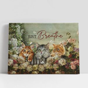 Christian Canvas Wall Art, Adorable Cat Just…