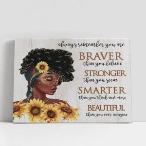 Christian Canvas Wall Art, African American Sunflower…