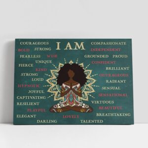 Christian Canvas Wall Art, African American Yoga…