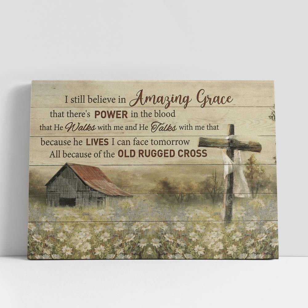 Christian Canvas Wall Art, All Because Of The Old Rugged Cross Jesus Canvas Poster