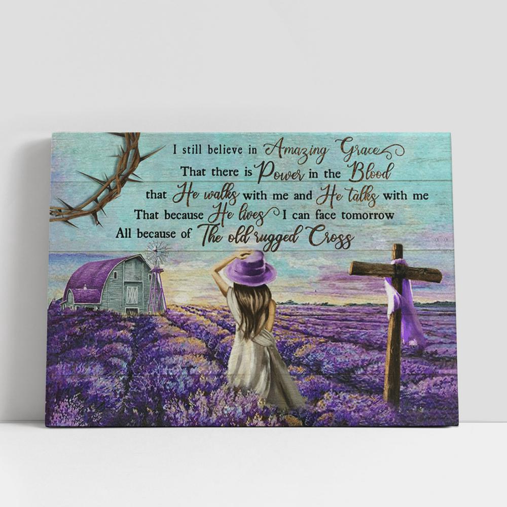 Christian Canvas Wall Art, Amazing Grace Beautiful Little Girl Lavender Large Canvas Art Christian Canvas Wall Art, Amazing Grace Beautiful Little Girl Lavender Large Canvas Art
