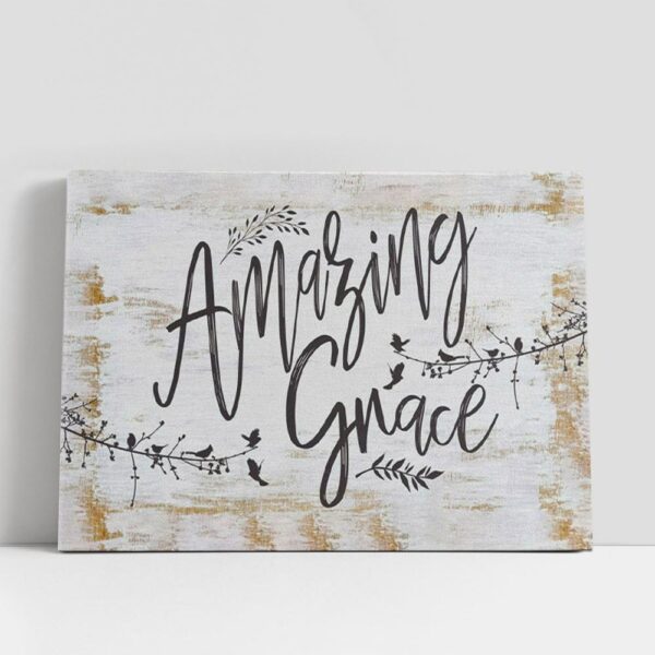 Christian Canvas Wall Art, Amazing Grace How Sweet The Sound, Old Country Church