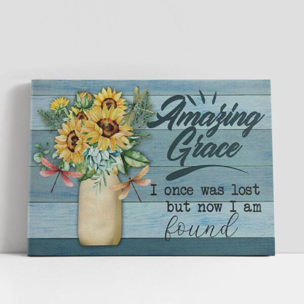 Christian Canvas Wall Art, Amazing Grace I Once Was Lost But Now I Am Found Christian Gifts Canvas Wall Art Print