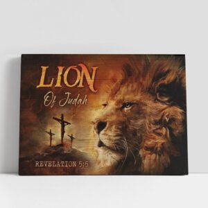 Christian Canvas Wall Art, Amazing Lion Orange…